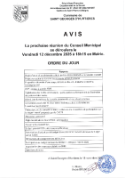 ORDRE DU JOUR PROCHAIN CONSEIL MUNICIPAL
